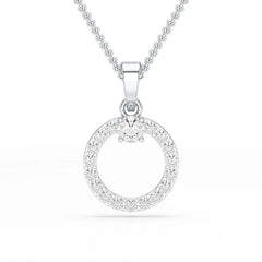 0.71 CT Lab Diamond Round Pendant