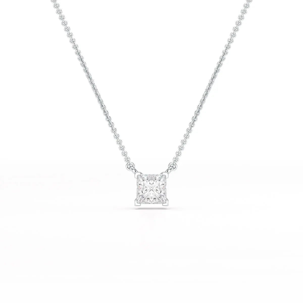 1 CT Lab Grown Diamond Princess Pendant