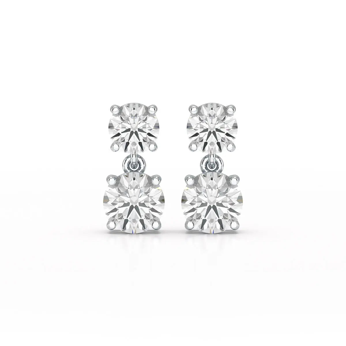 Simple Round Cut 6.34 CT Lab Diamond Drop Earring