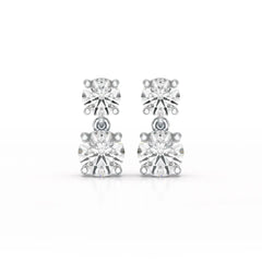 Simple Round Cut 6.34 CT Lab Diamond Drop Earring