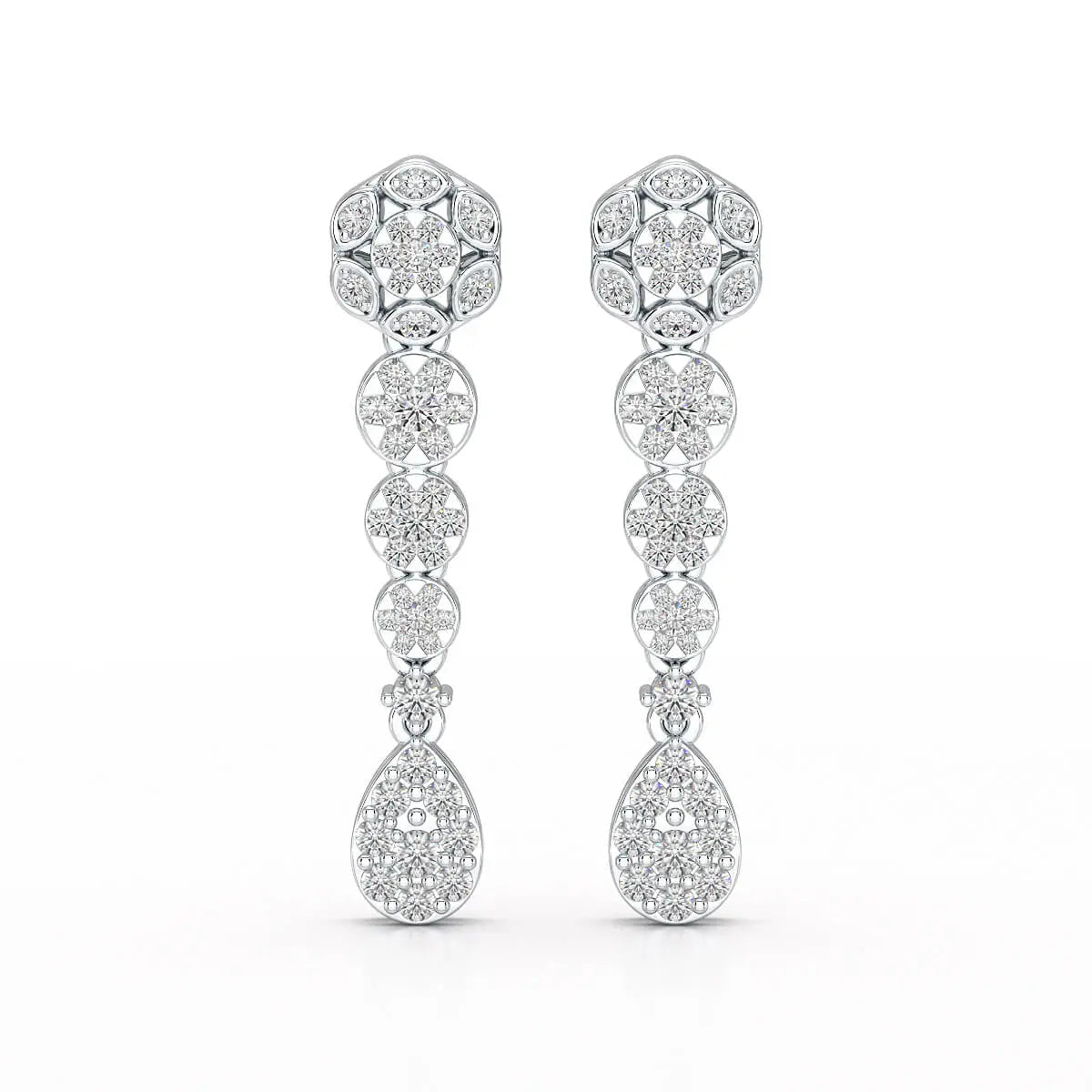 0.83 CT Lab Diamond Teardrop Dangle Earring