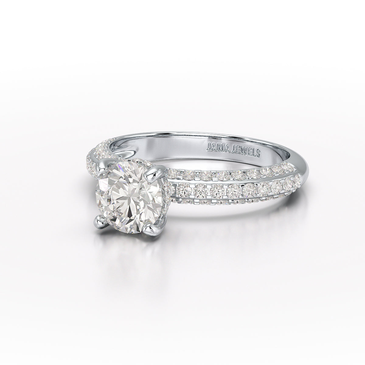 1.79 CT Round Cut Lab Grown Diamond Ring - Jama Jewels 