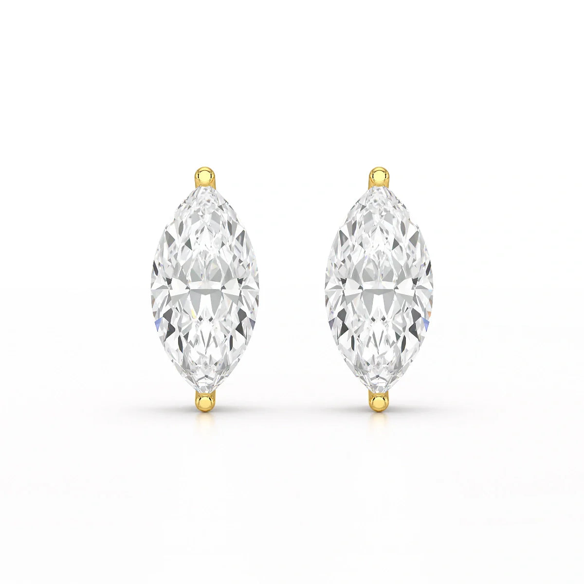 1 CT Marquise Stud Lab Diamond Earrings