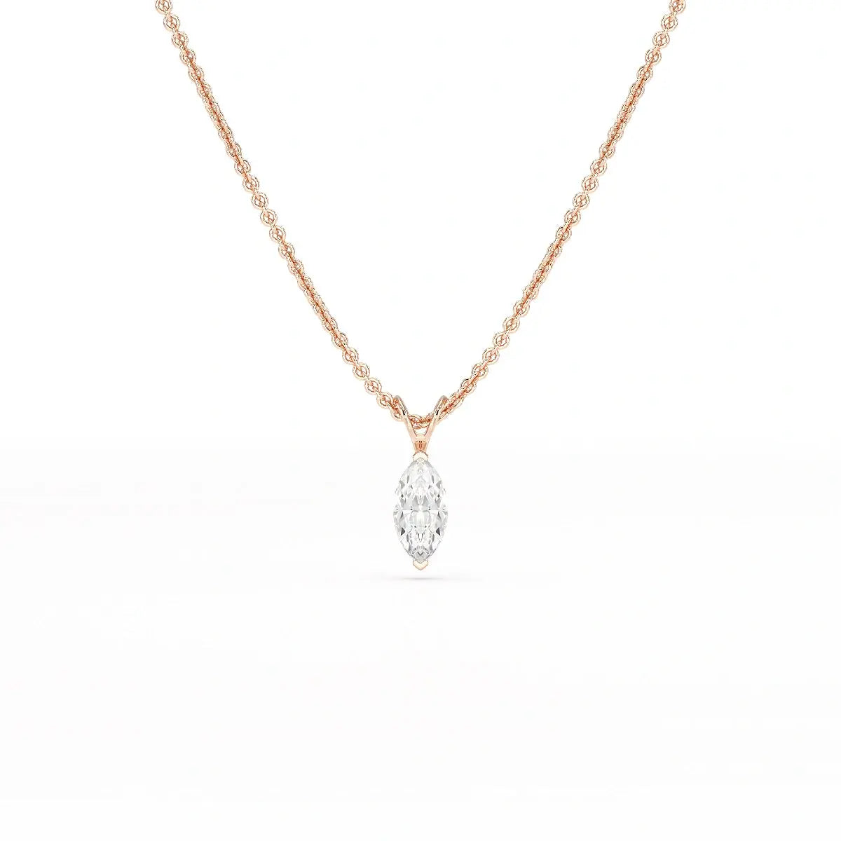 1 CT Lab Grown Diamond Marquise Solitaire Pendant