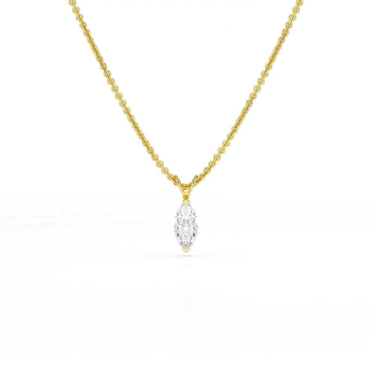 1 CT Lab Grown Diamond Marquise Solitaire Pendant