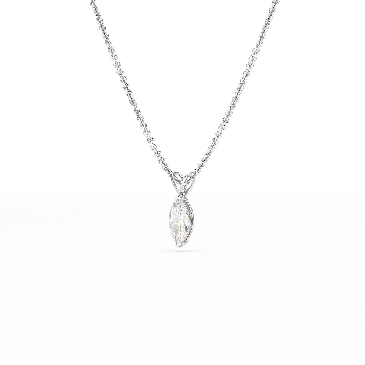 1 CT Lab Grown Diamond Marquise Solitaire Pendant
