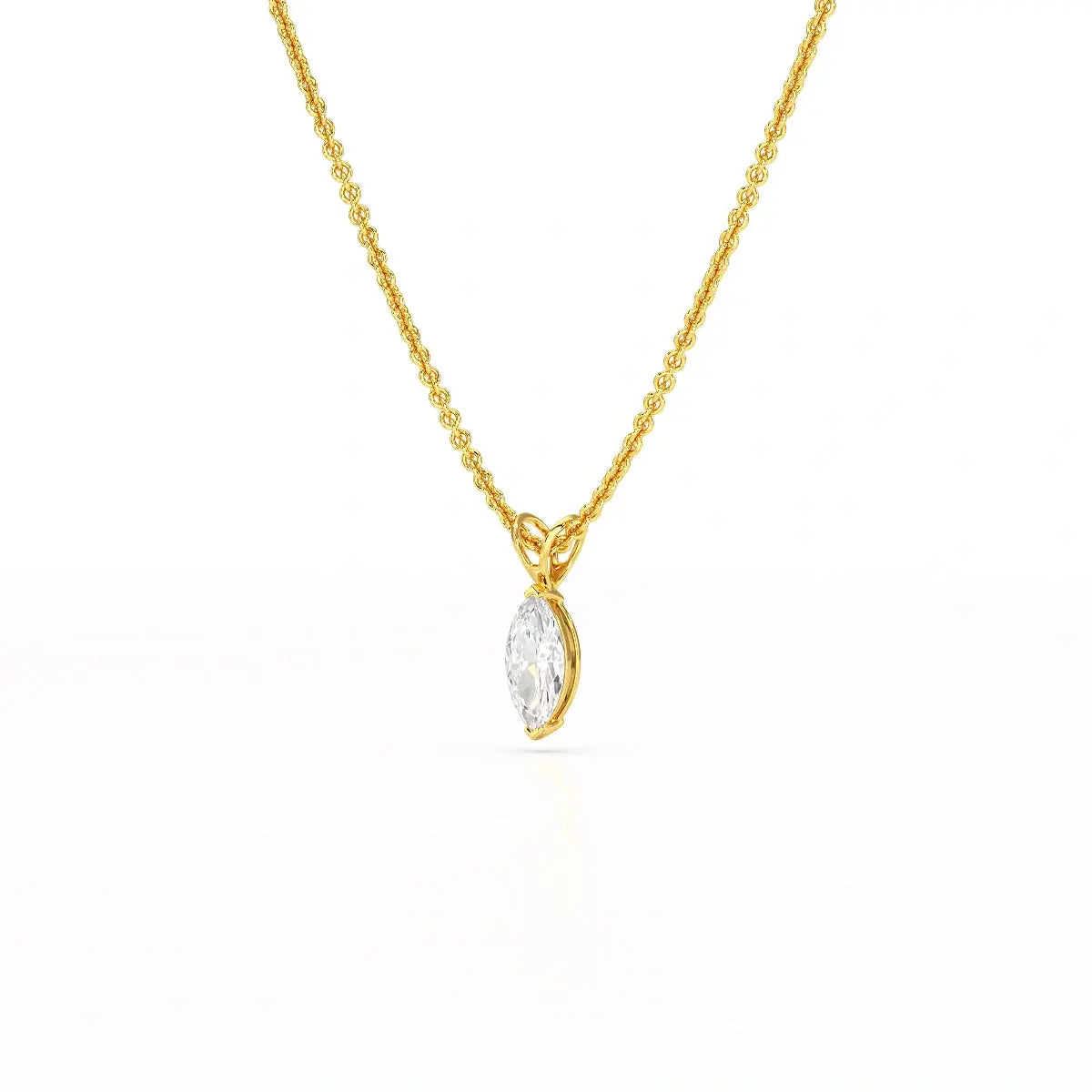 1 CT Lab Grown Diamond Marquise Solitaire Pendant
