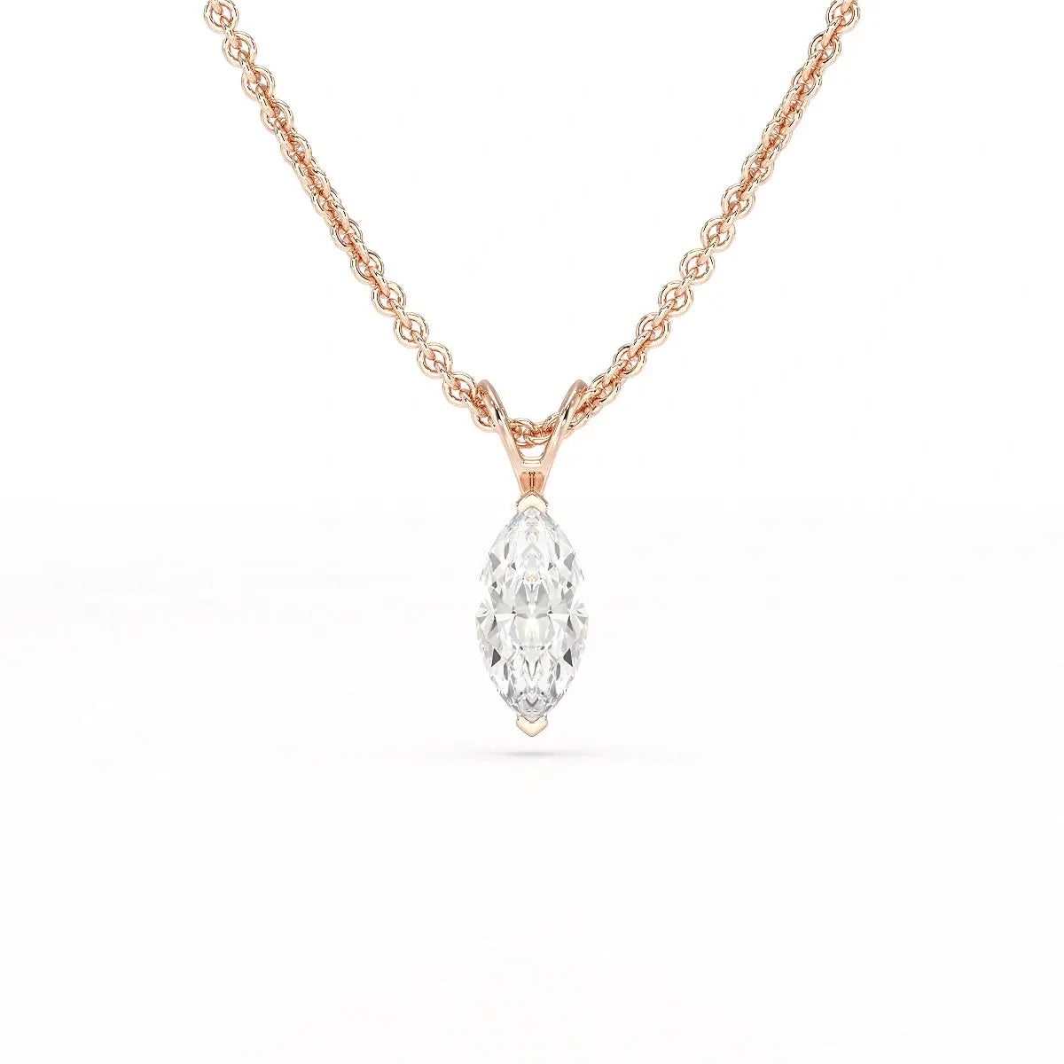1 CT Lab Grown Diamond Marquise Solitaire Pendant