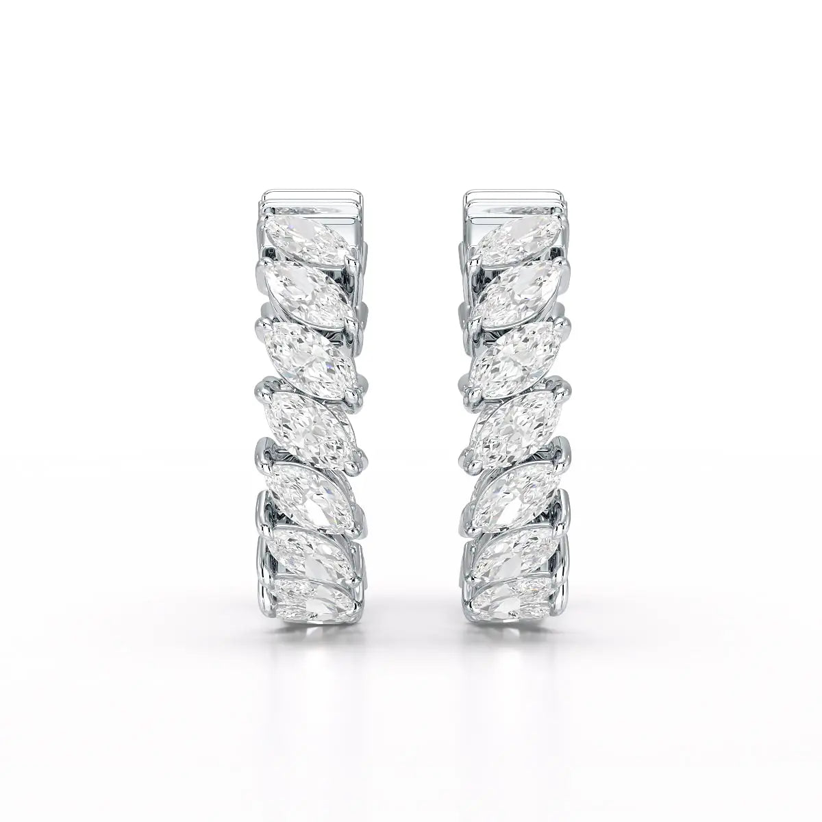 3.4 CT Marquise Cut Lab Diamond Hoop Earrings Jama Jewels