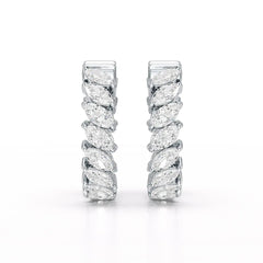 3.4 CT Marquise Cut Lab Diamond Hoop Earrings Jama Jewels