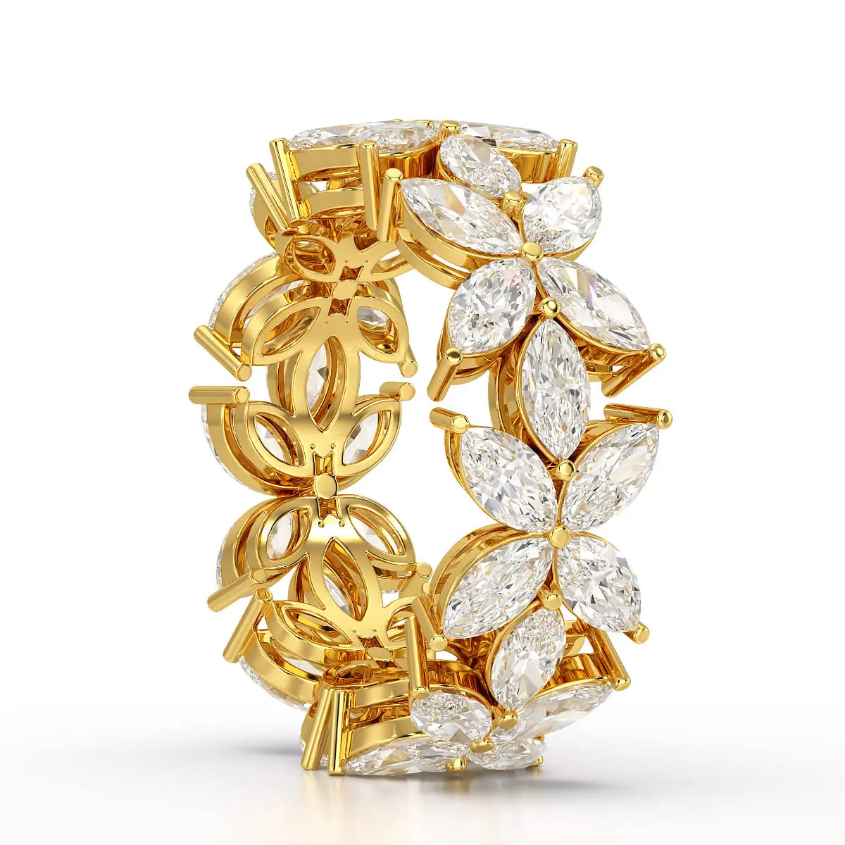 3.5 CT Marquise Cut Flower Shape Lab Diamond Ring Jama Jewels