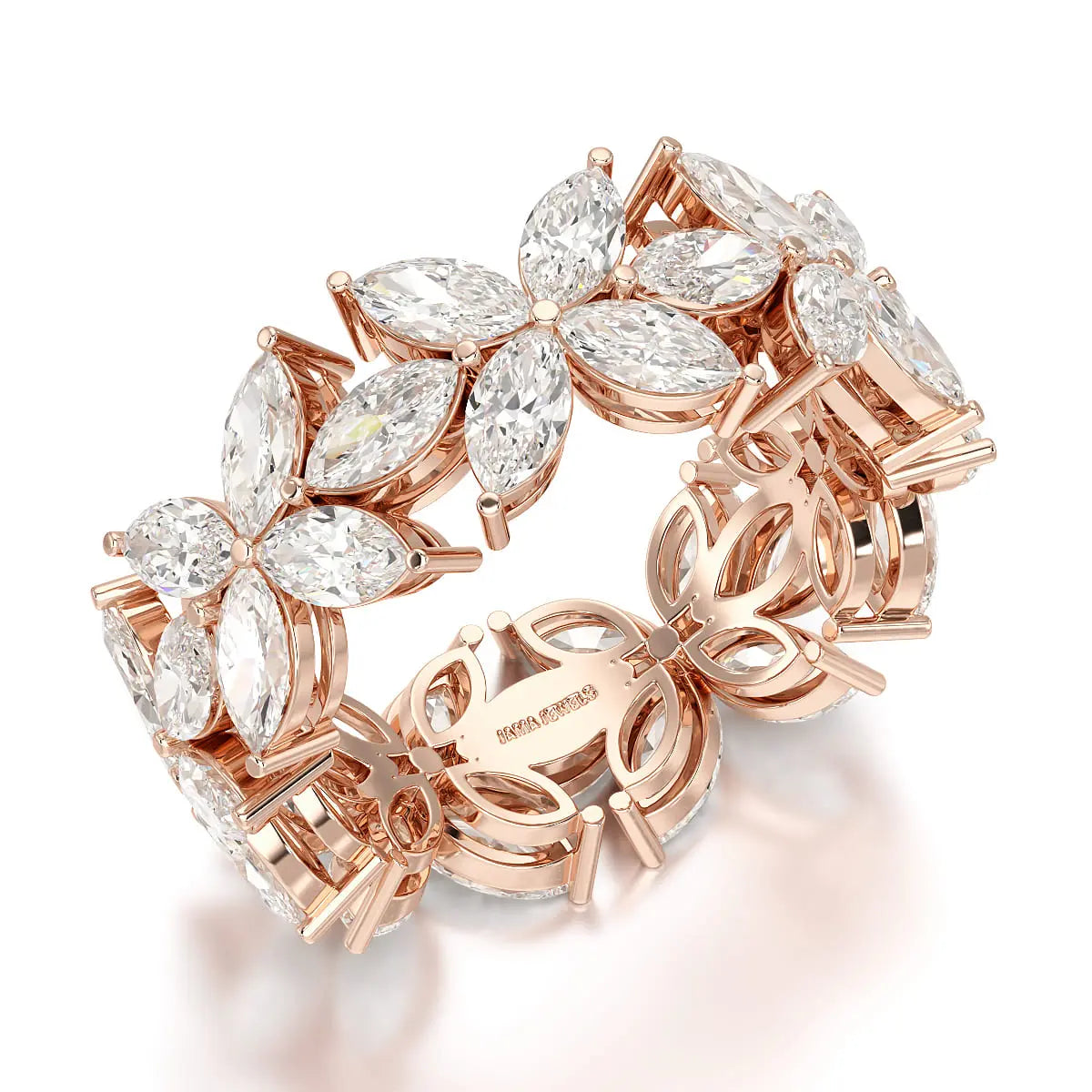 3.5 CT Marquise Cut Flower Shape Lab Diamond Ring Jama Jewels
