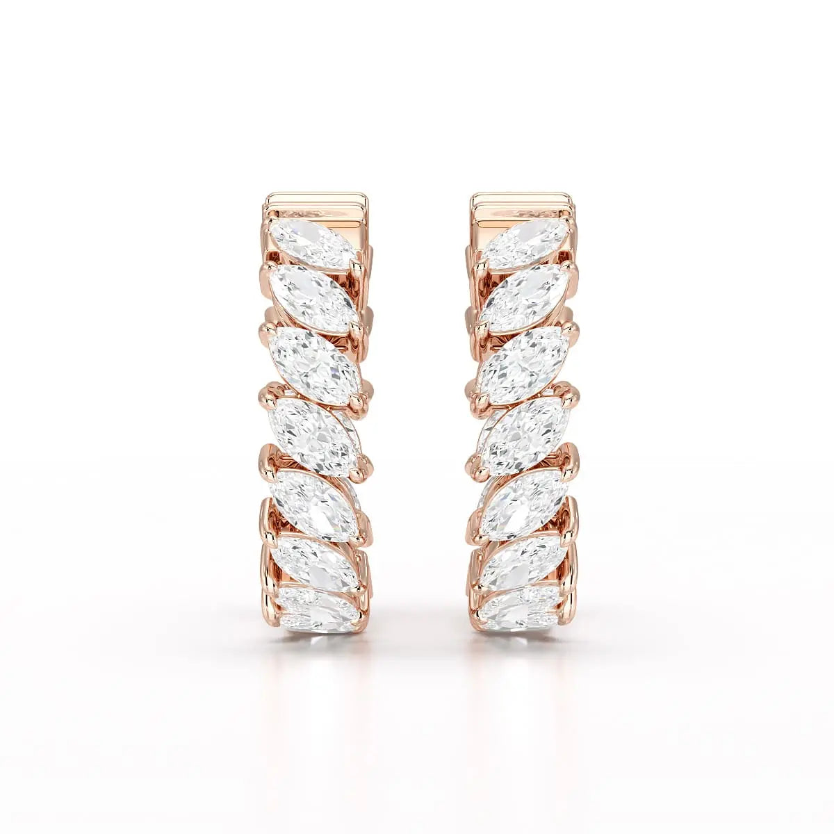 3.4 CT Marquise Cut Lab Diamond Hoop Earrings Jama Jewels