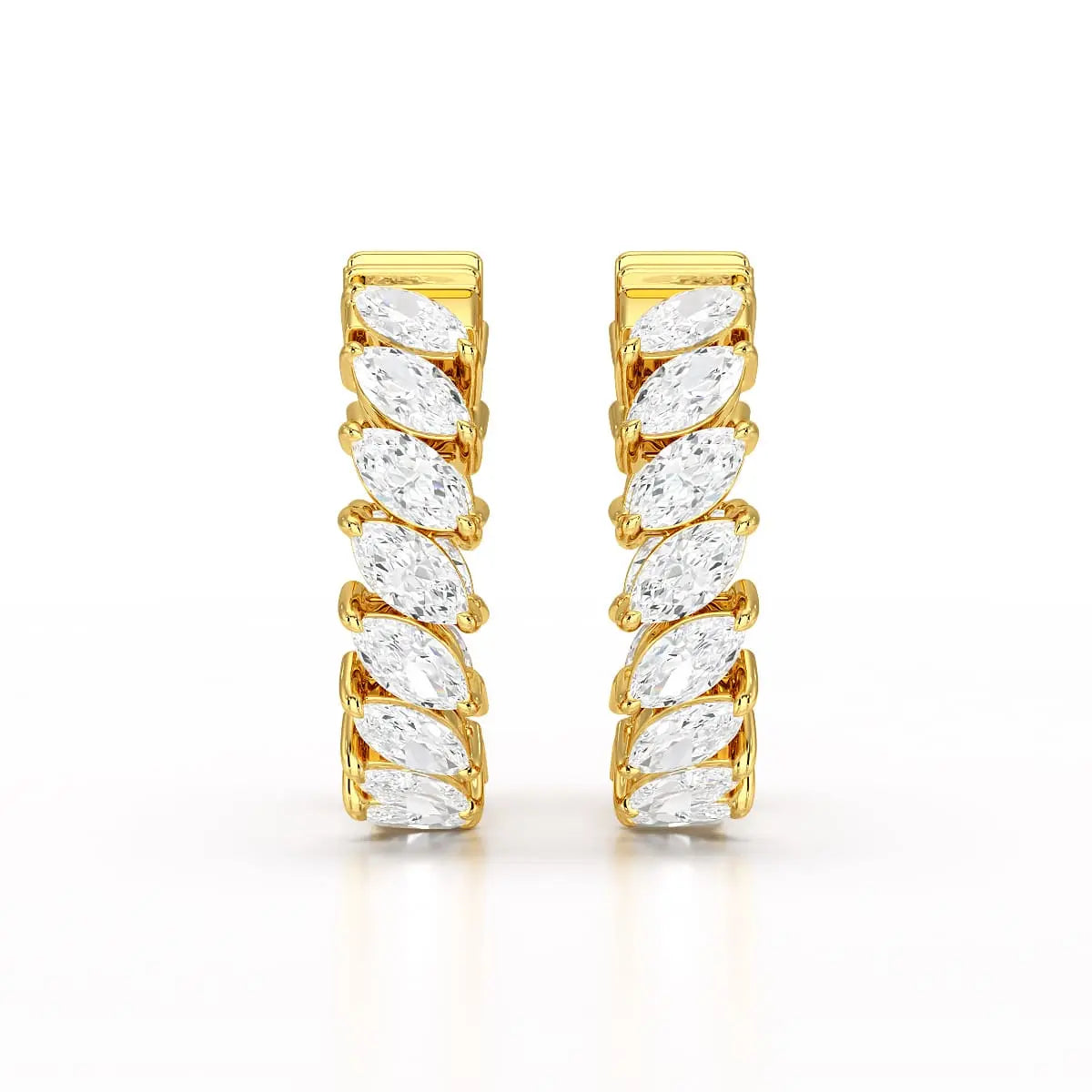3.4 CT Marquise Cut Lab Diamond Hoop Earrings Jama Jewels