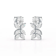6.45 CT Marquise and Oval Cut Drop Earrings