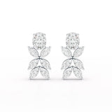 6.45 CT Marquise and Oval Cut Drop Earrings