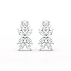 6.45 CT Marquise and Oval Cut Drop Earrings
