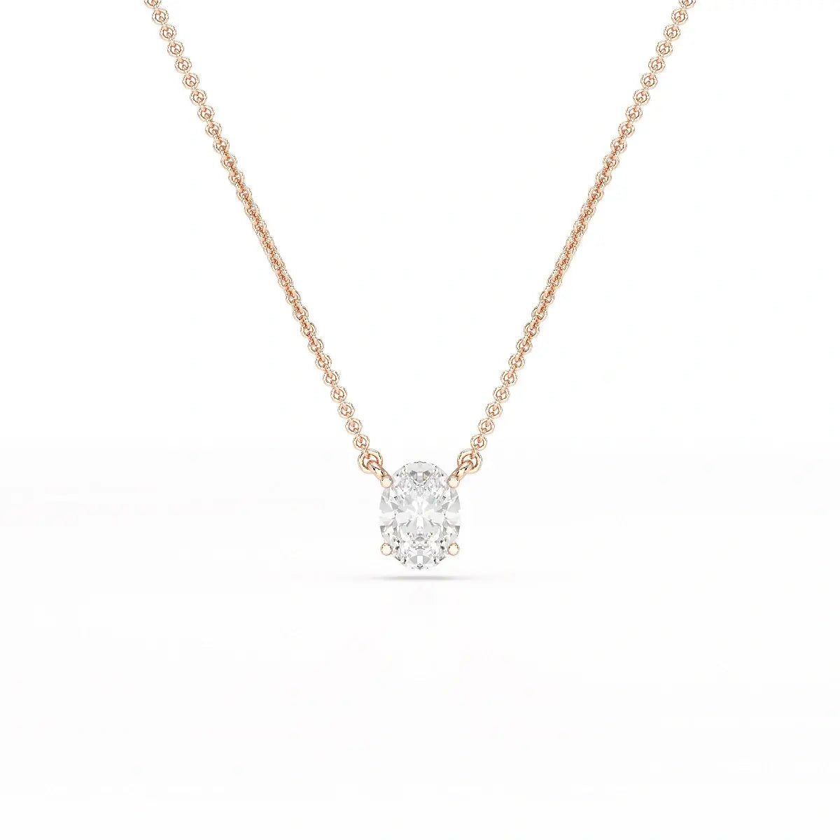 1 CT Oval Lab Grown Diamond Solitaire Pendant