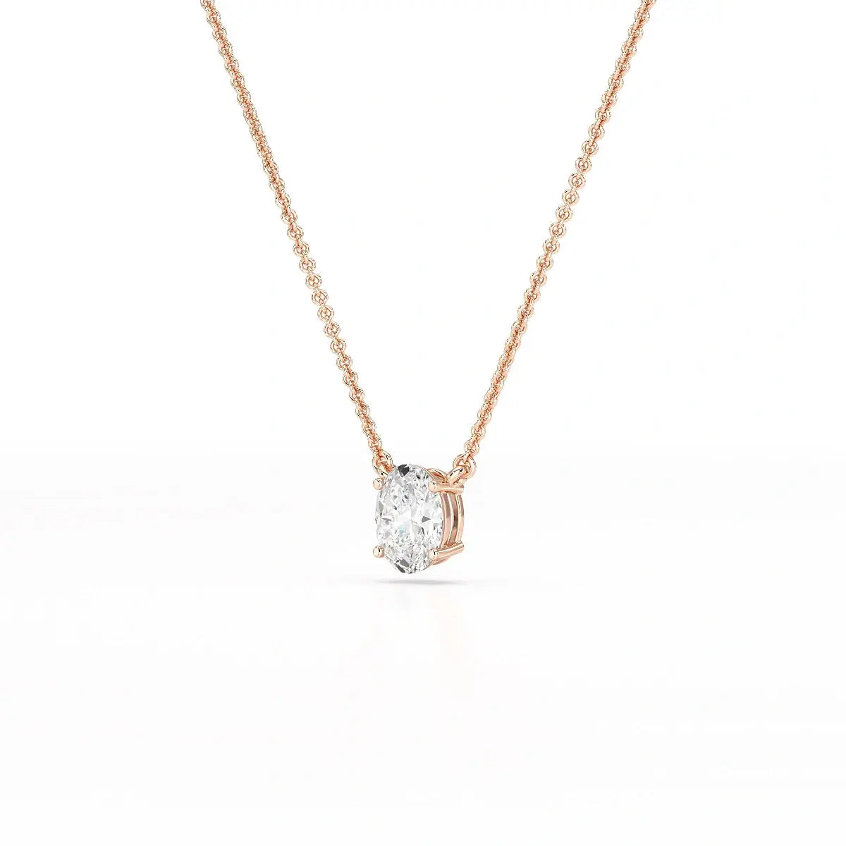 1 CT Oval Lab Grown Diamond Solitaire Pendant