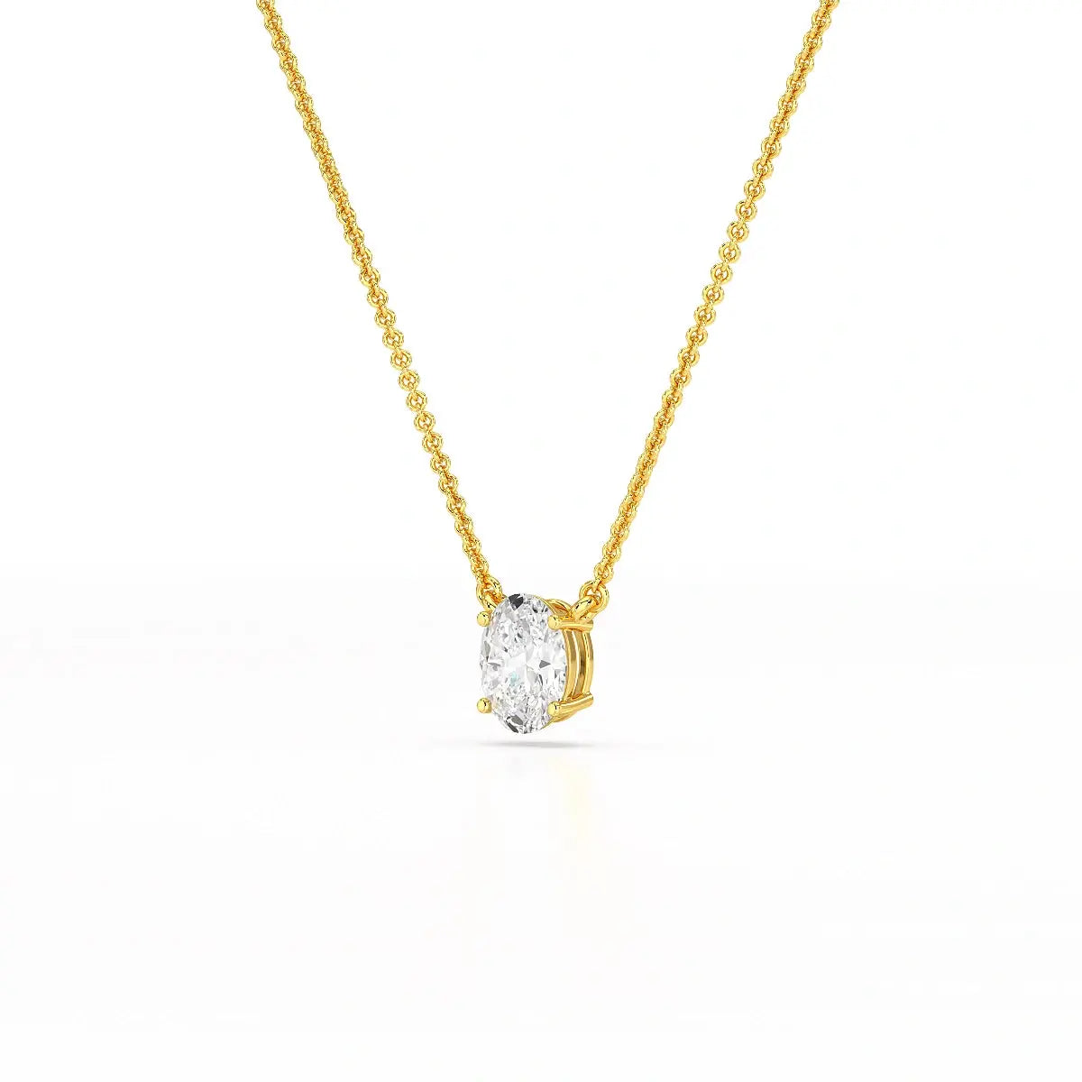 1 CT Oval Lab Grown Diamond Solitaire Pendant