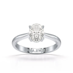 1 Ct Oval Cut Solitaire Lab Diamond Engagement Ring