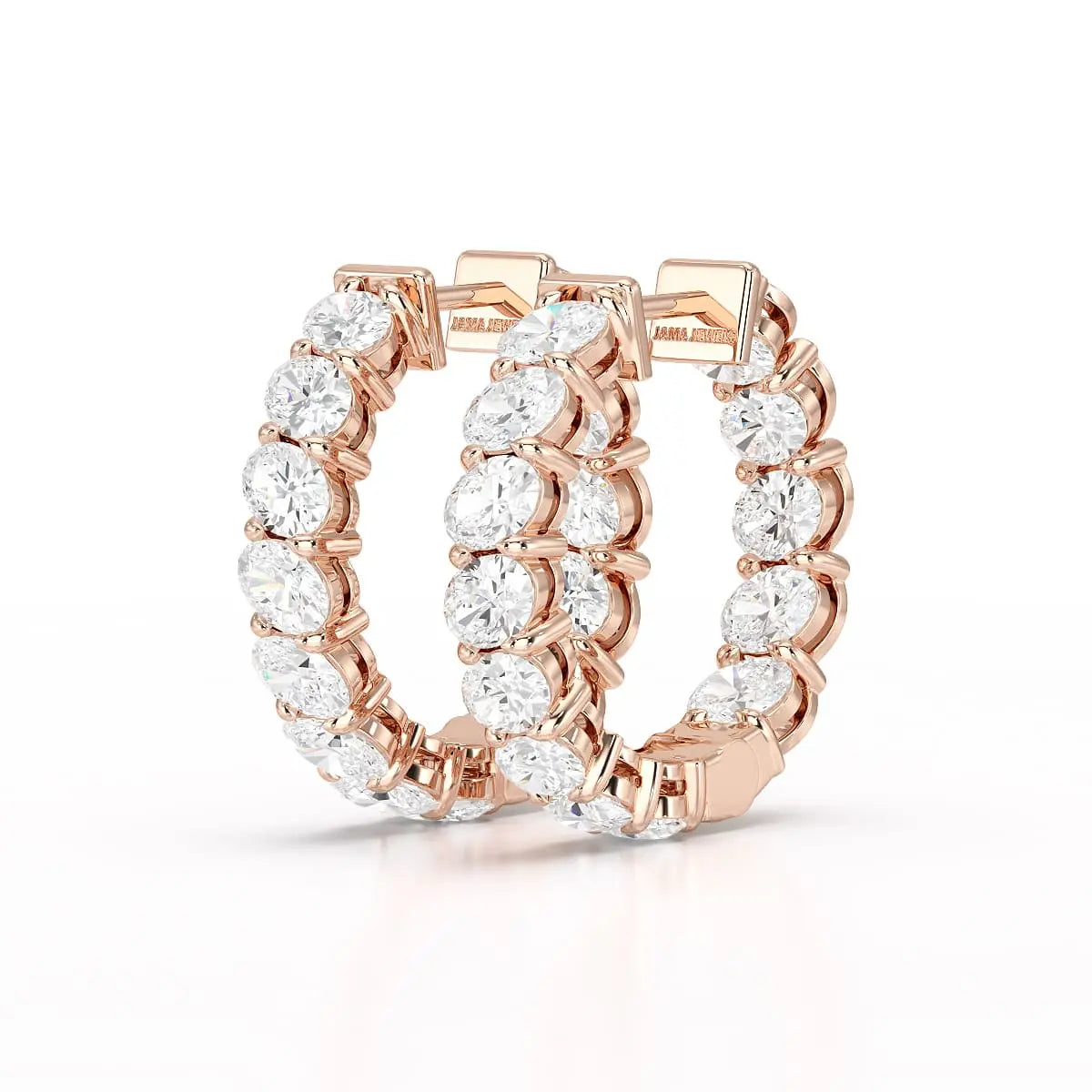 3.9 CT Oval Cut Lab Diamond Hoops Earrings Jama Jewels