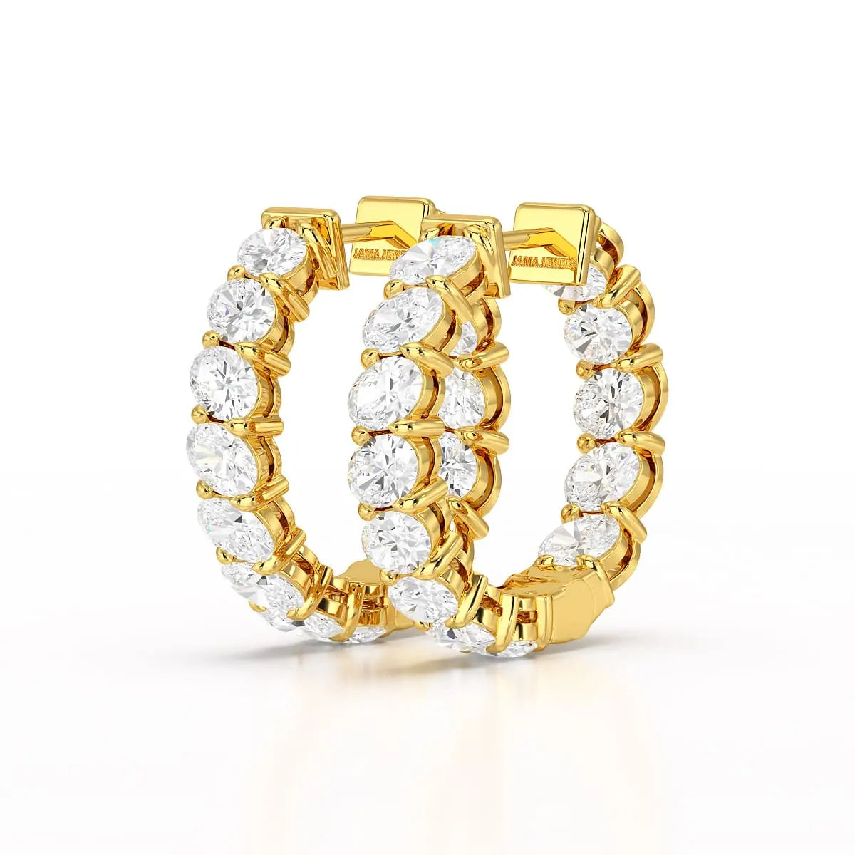 3.9 CT Oval Cut Lab Diamond Hoops Earrings Jama Jewels
