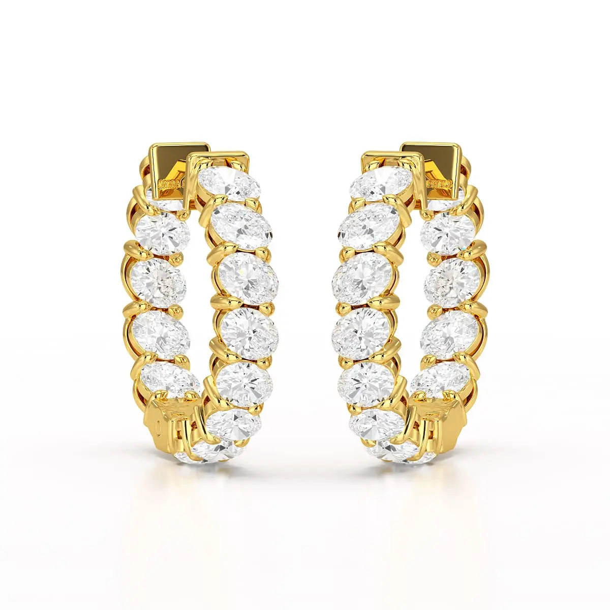 3.9 CT Oval Cut Lab Diamond Hoops Earrings Jama Jewels