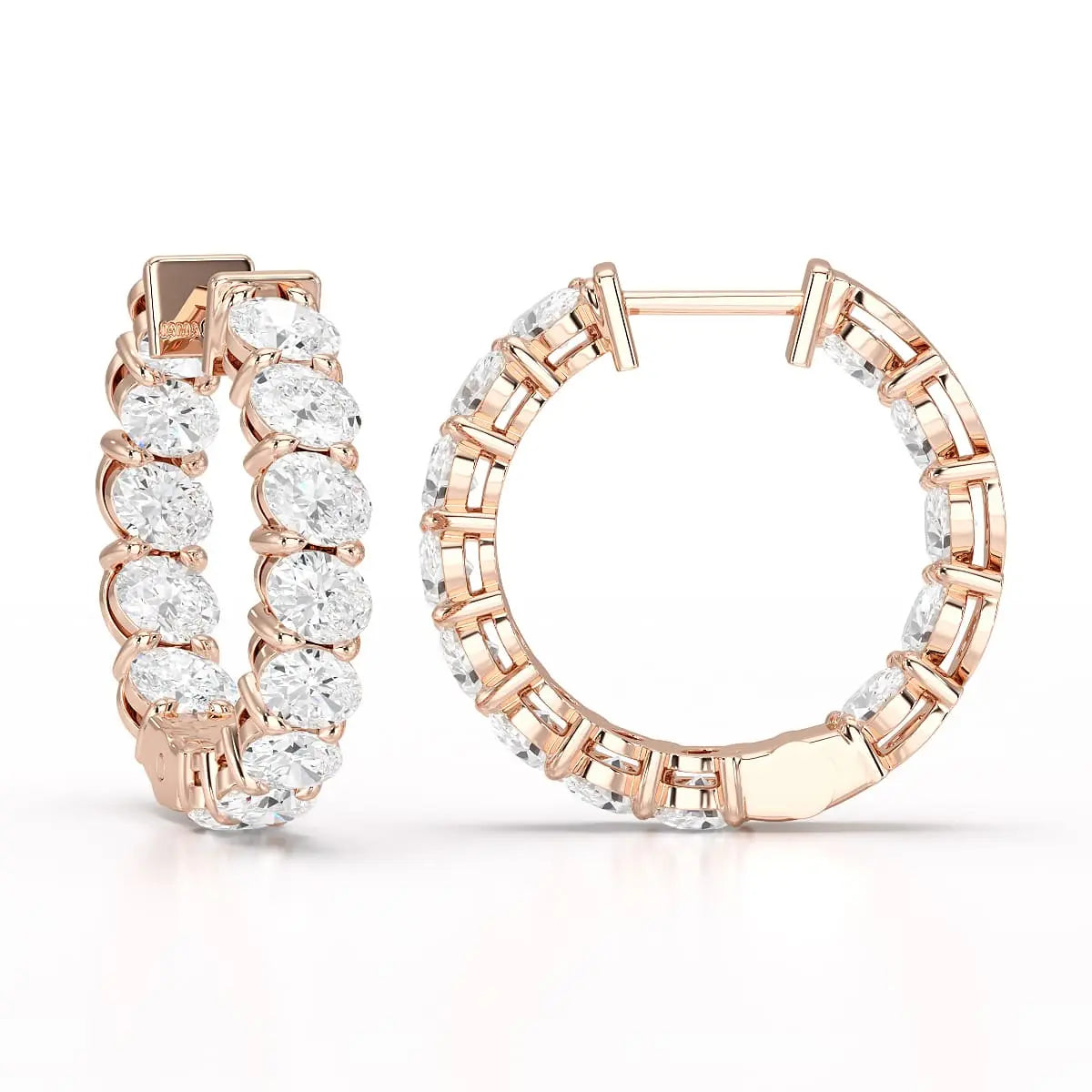 3.9 CT Oval Cut Lab Diamond Hoops Earrings Jama Jewels