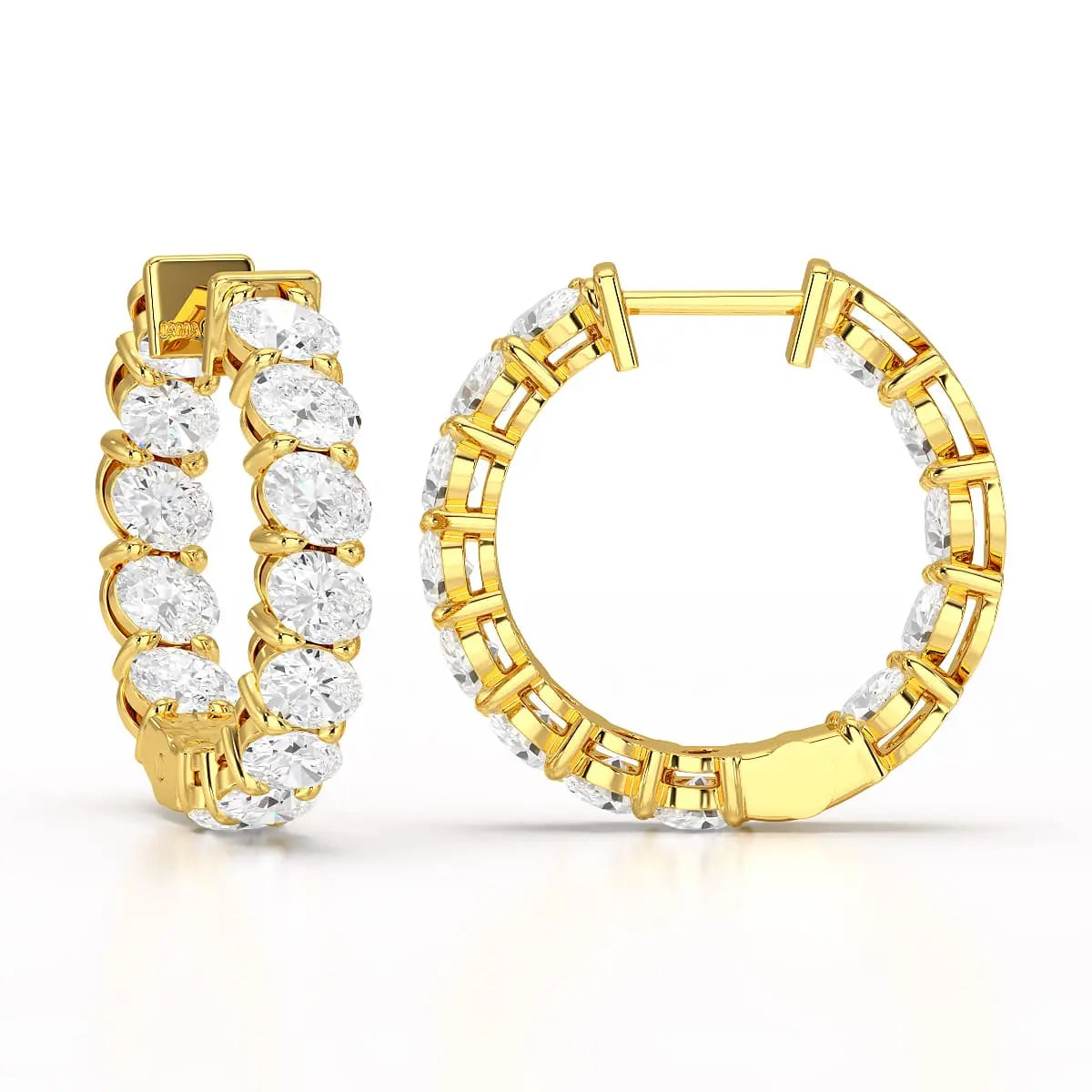 3.9 CT Oval Cut Lab Diamond Hoops Earrings Jama Jewels