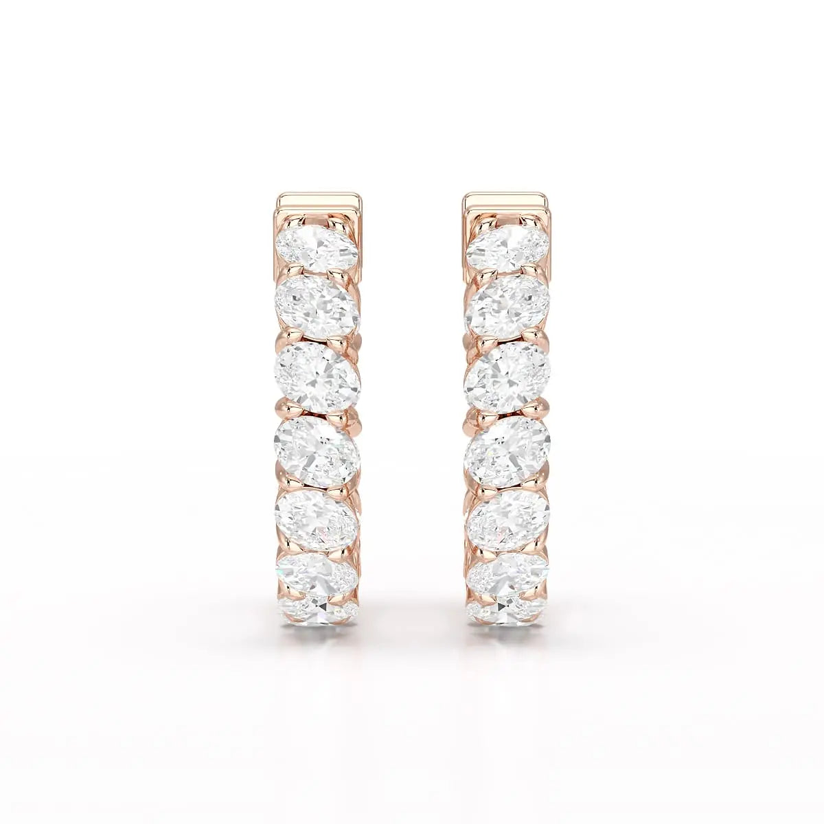 3.9 CT Oval Cut Lab Diamond Hoops Earrings Jama Jewels