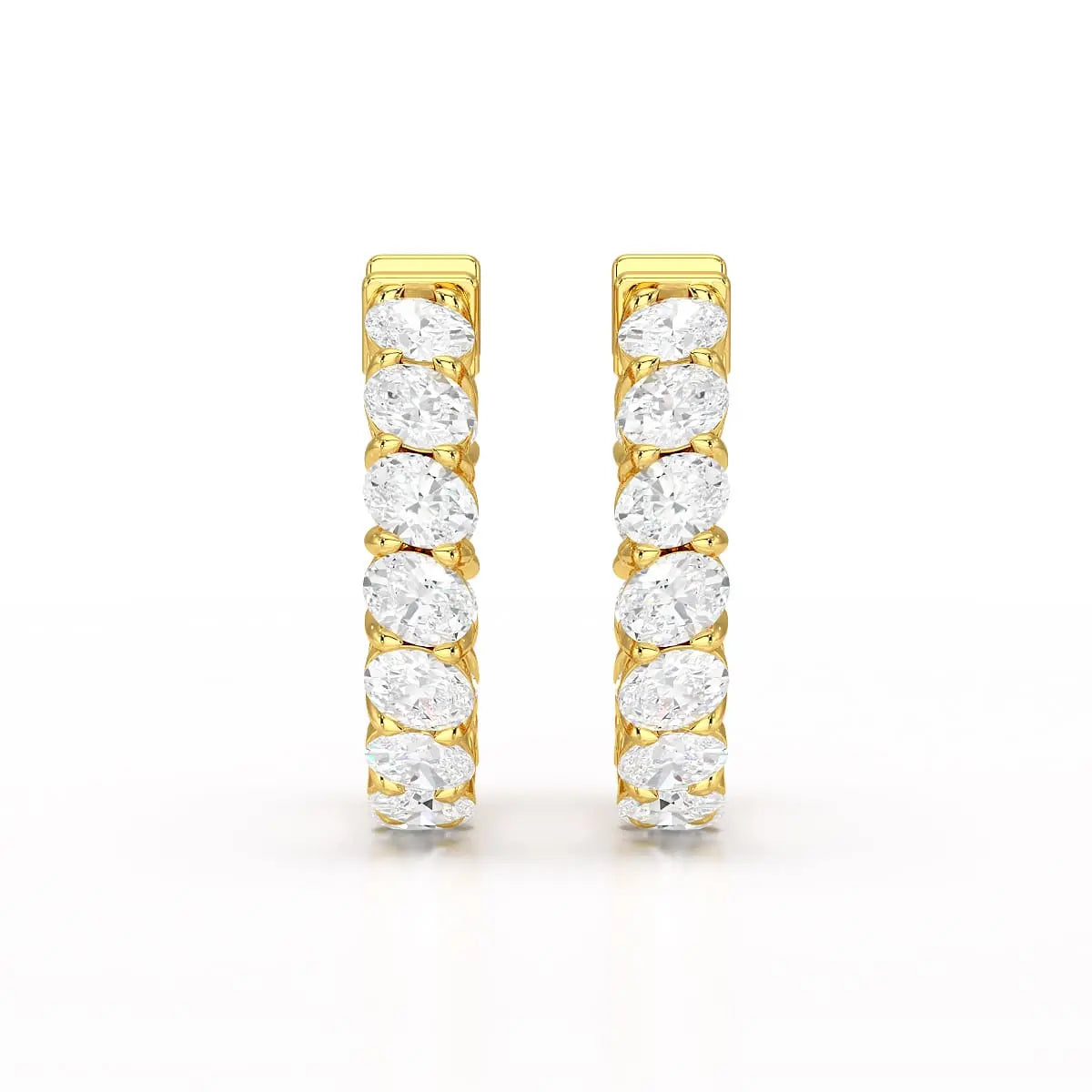 3.9 CT Oval Cut Lab Diamond Hoops Earrings Jama Jewels