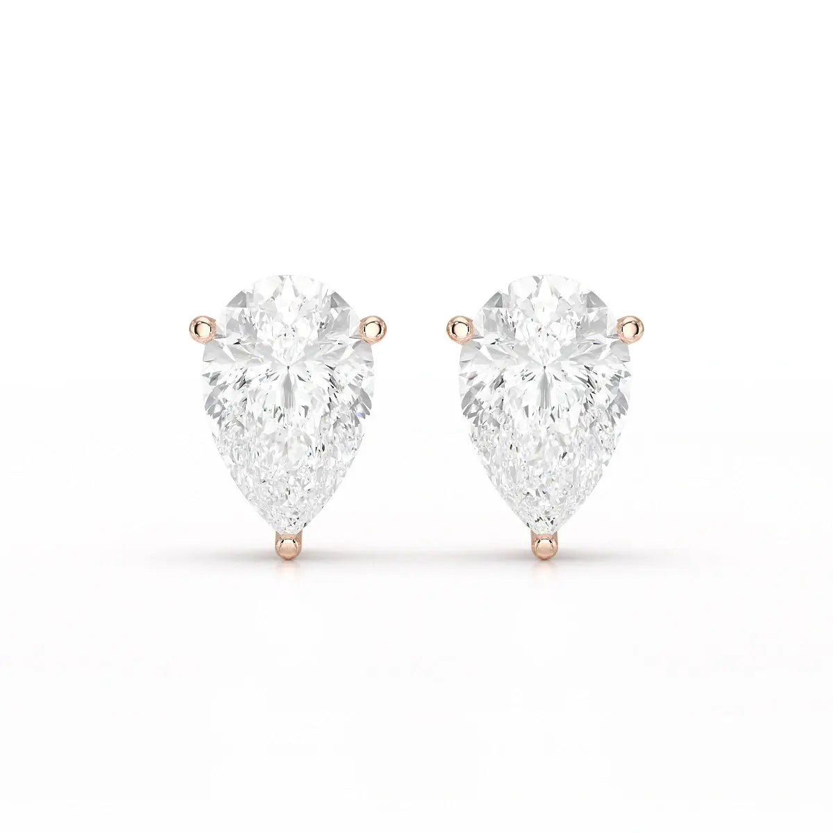1.0 CT Pear Shaped Lab Diamond Stud Earrings