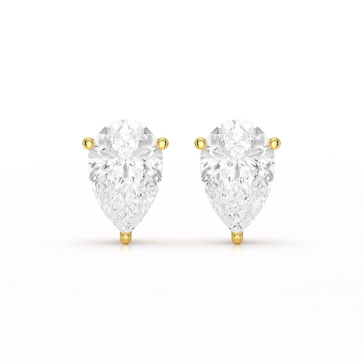 1.0 CT Pear Shaped Lab Diamond Stud Earrings