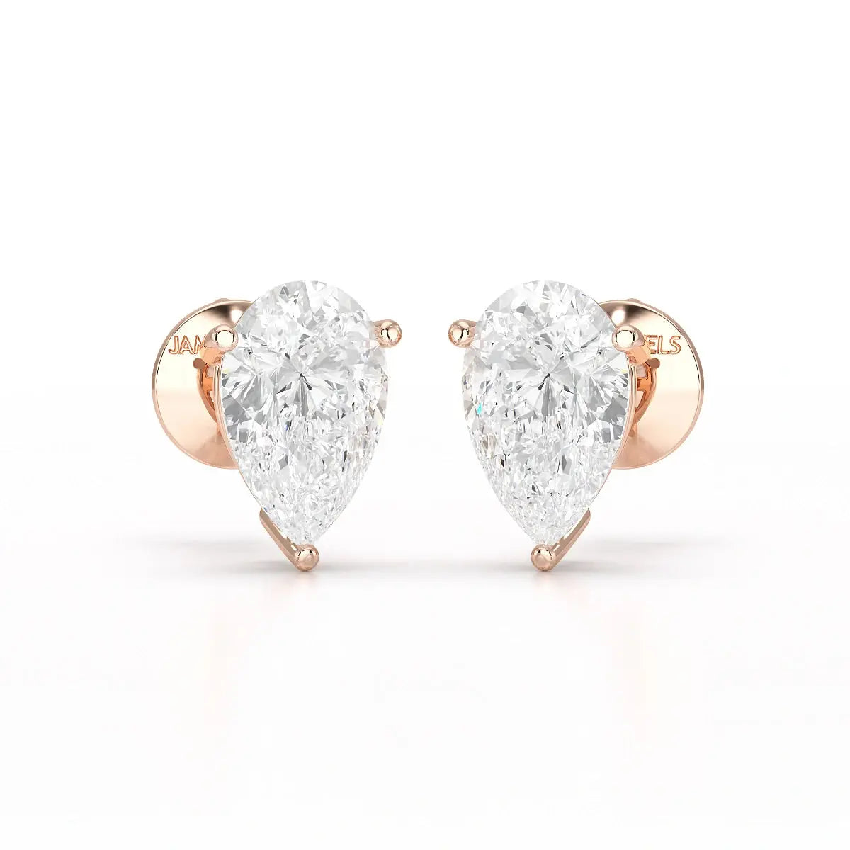 1.0 CT Pear Shaped Lab Diamond Stud Earrings