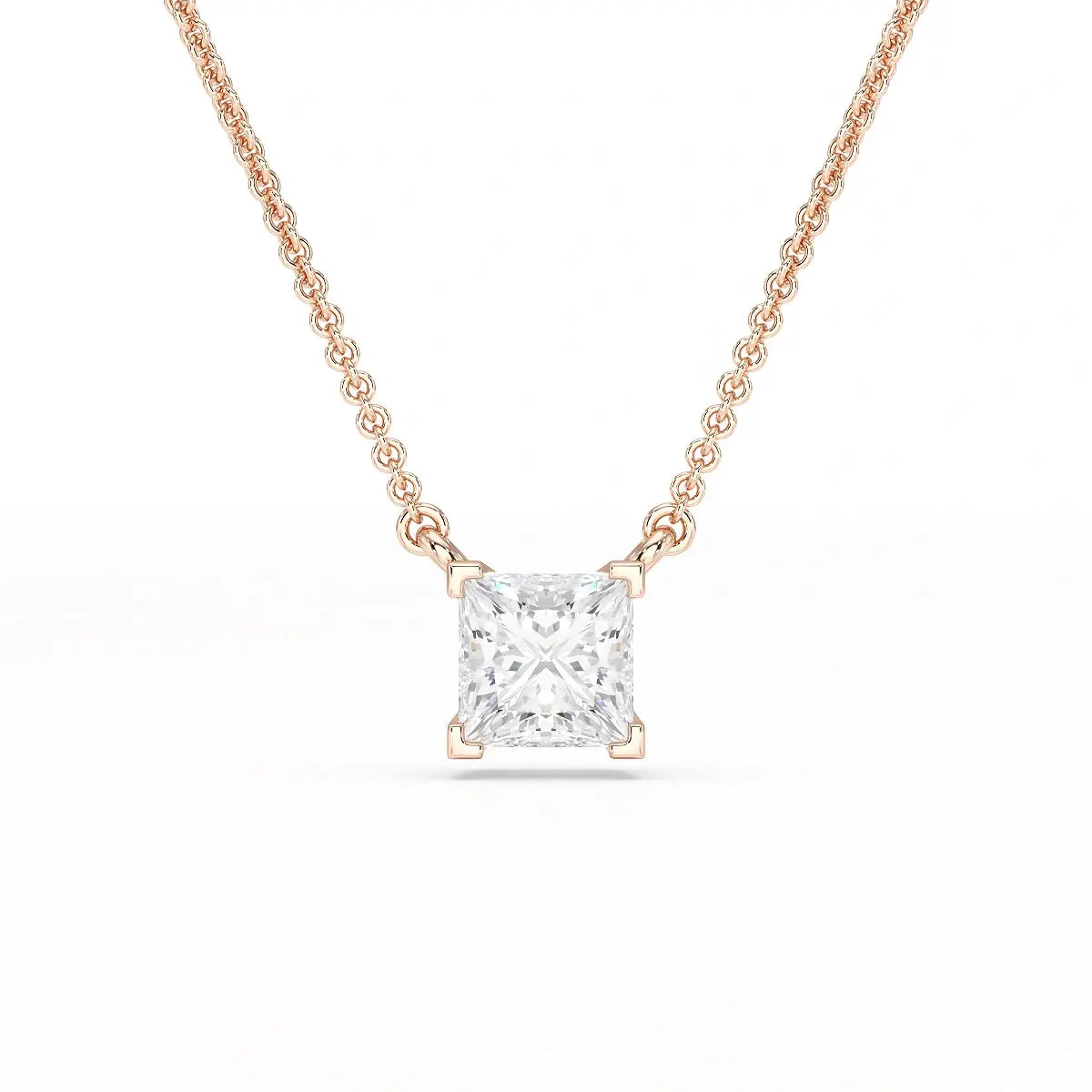 1 CT Lab Grown Diamond Princess Pendant