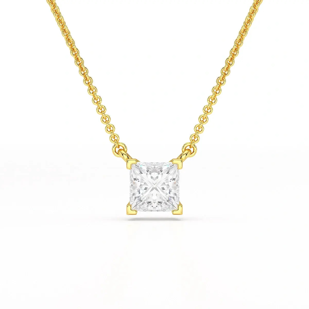 1 CT Lab Grown Diamond Princess Pendant
