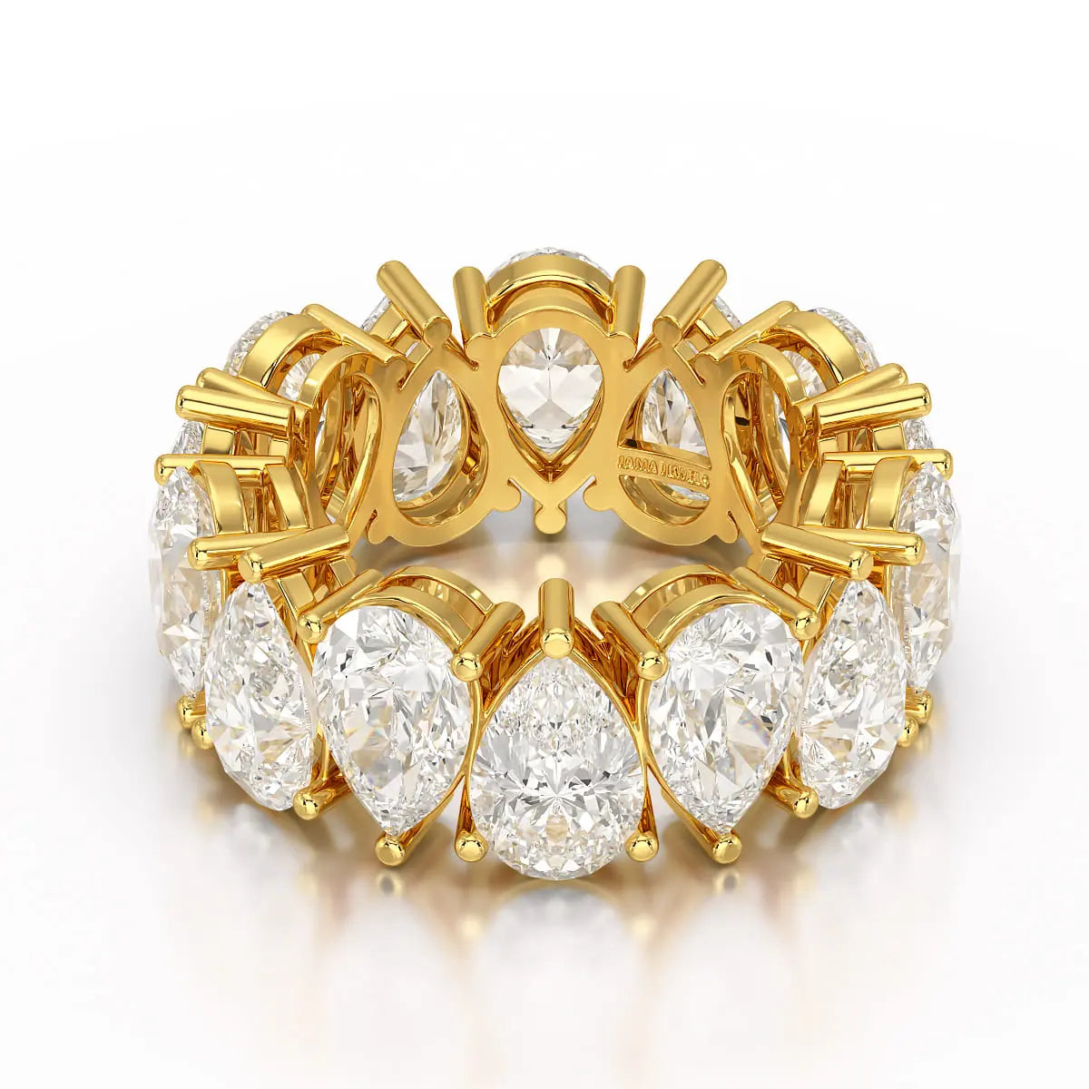 13.3 CT Pear Cut Full Eternity Lab Diamond Ring Jama Jewels
