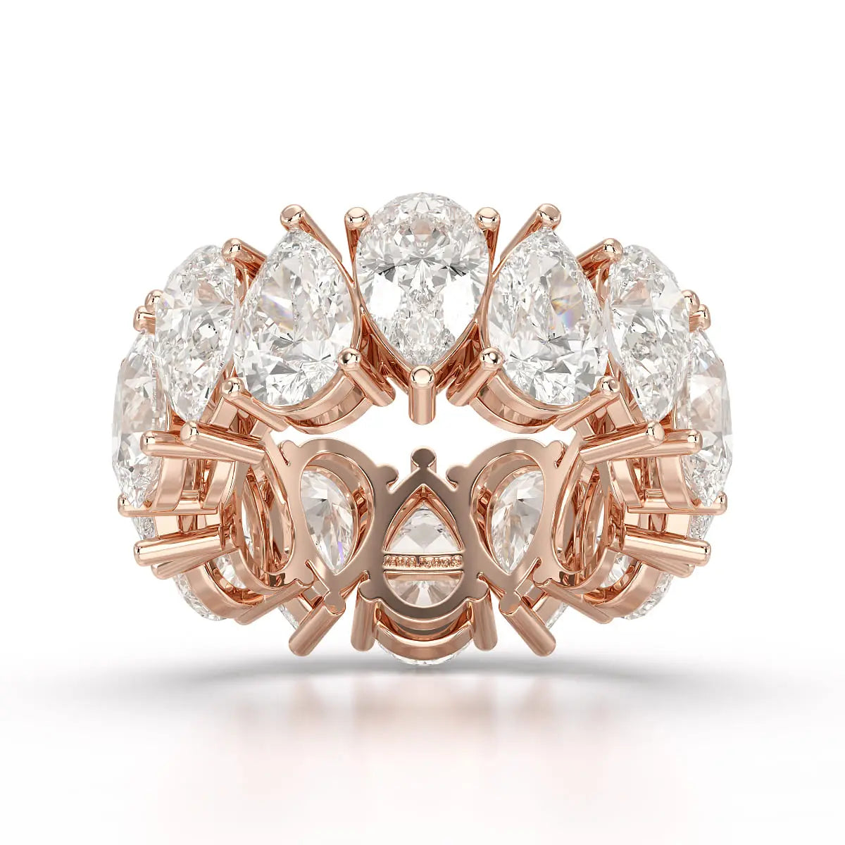 13.3 CT Pear Cut Full Eternity Lab Diamond Ring Jama Jewels