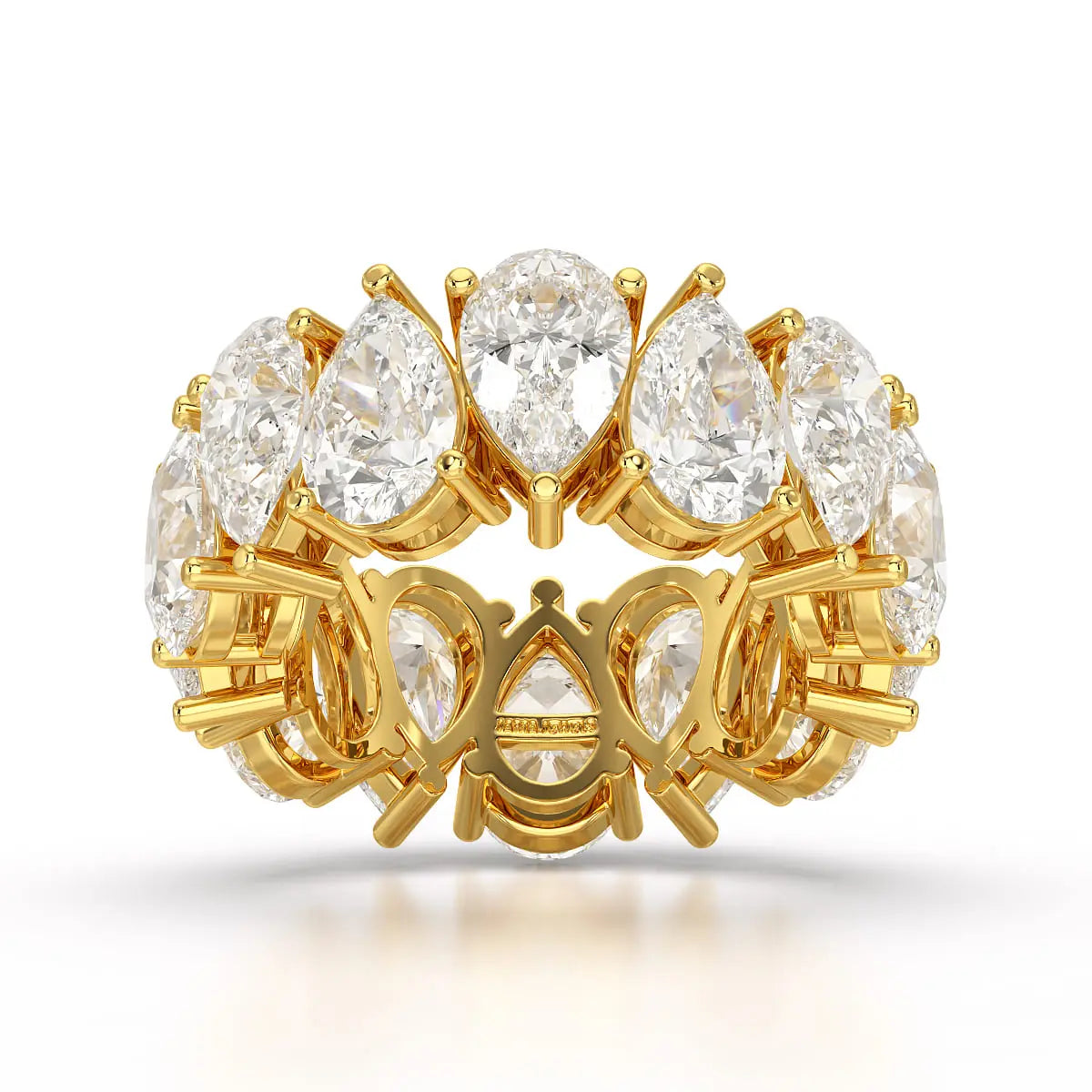 13.3 CT Pear Cut Full Eternity Lab Diamond Ring Jama Jewels