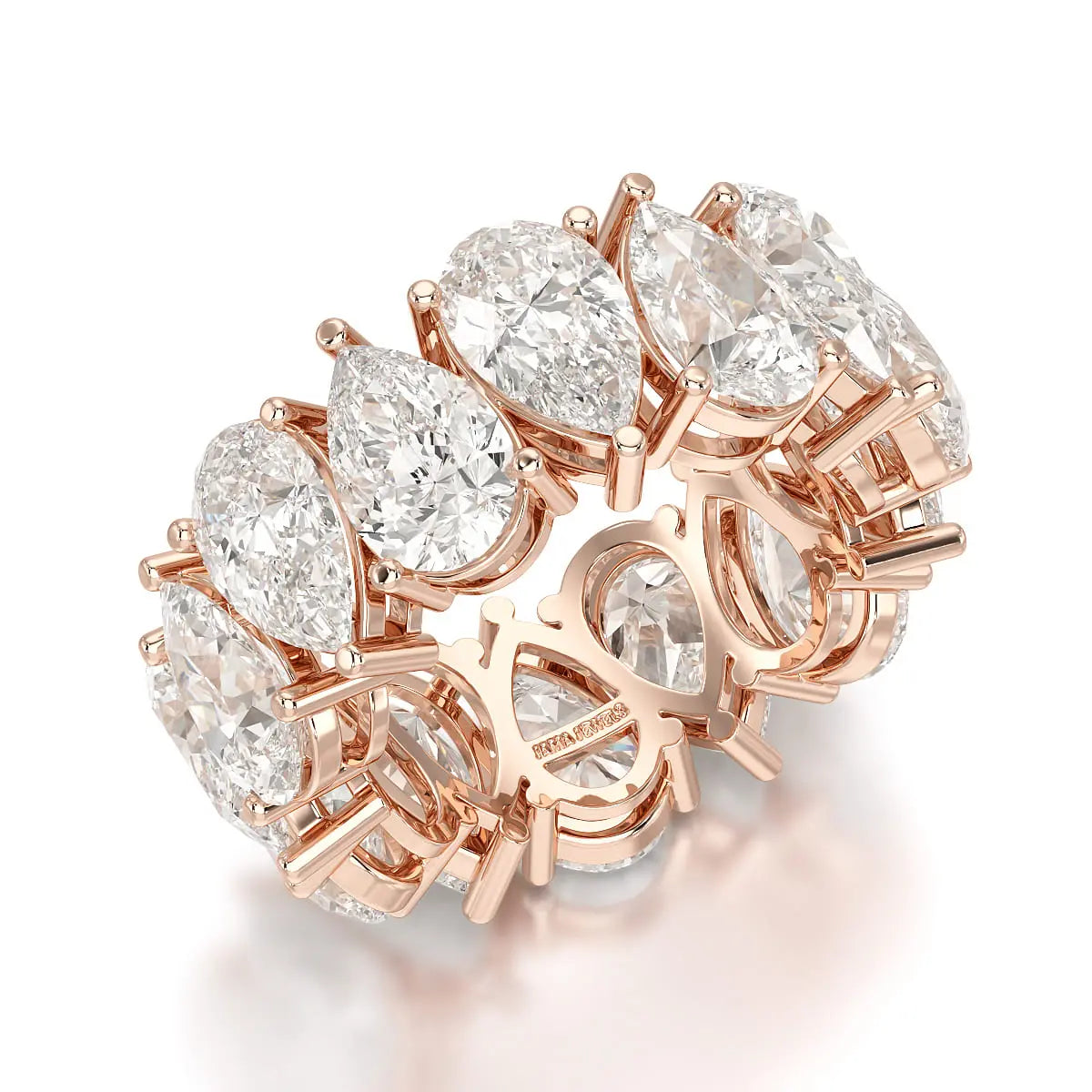 13.3 CT Pear Cut Full Eternity Lab Diamond Ring Jama Jewels