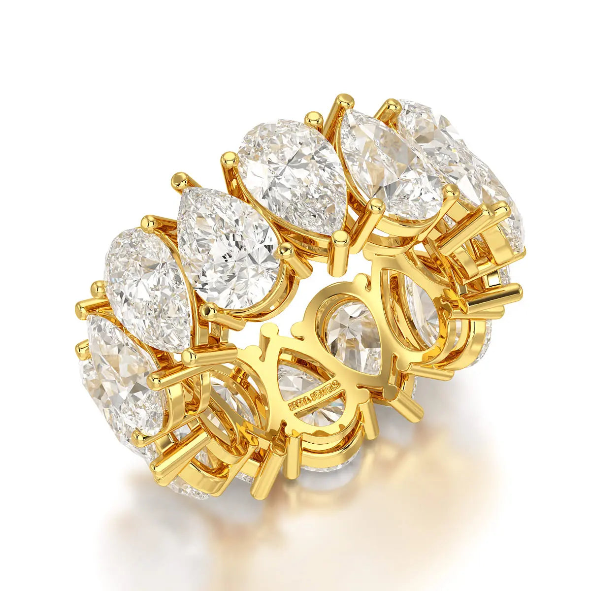 13.3 CT Pear Cut Full Eternity Lab Diamond Ring Jama Jewels
