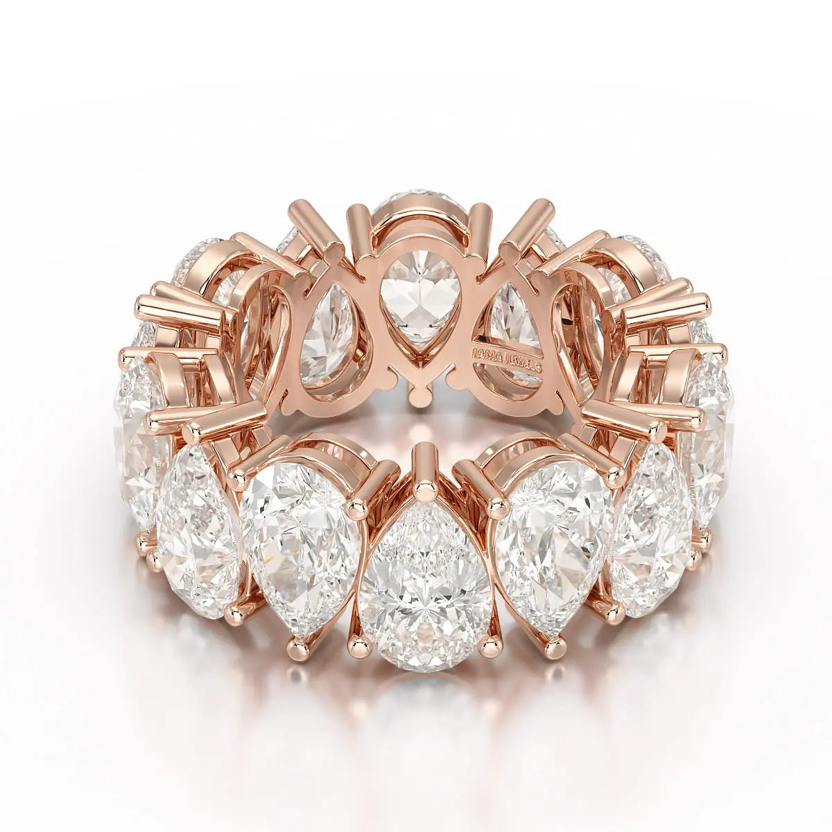 13.3 CT Pear Cut Full Eternity Lab Diamond Ring Jama Jewels