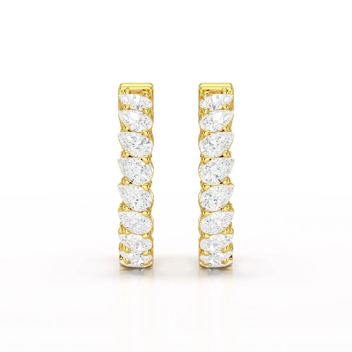 4.9 CT Pear Cut Lab Diamond Hoop Earrings Jama Jewels