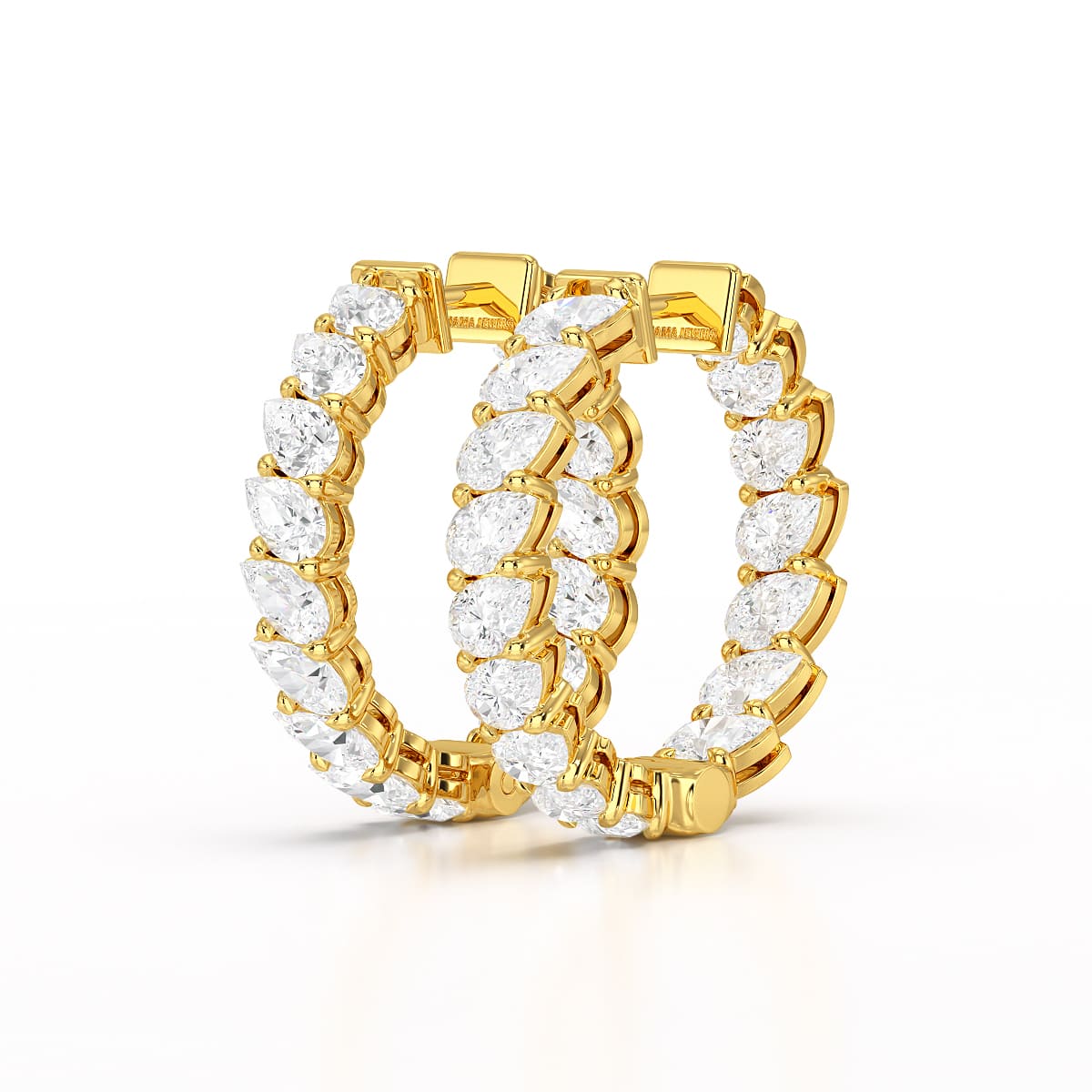 Pear Cut Lab Diamond Hoop Earrings