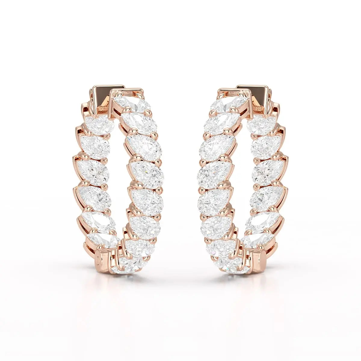 4.9 CT Pear Cut Lab Diamond Hoop Earrings Jama Jewels
