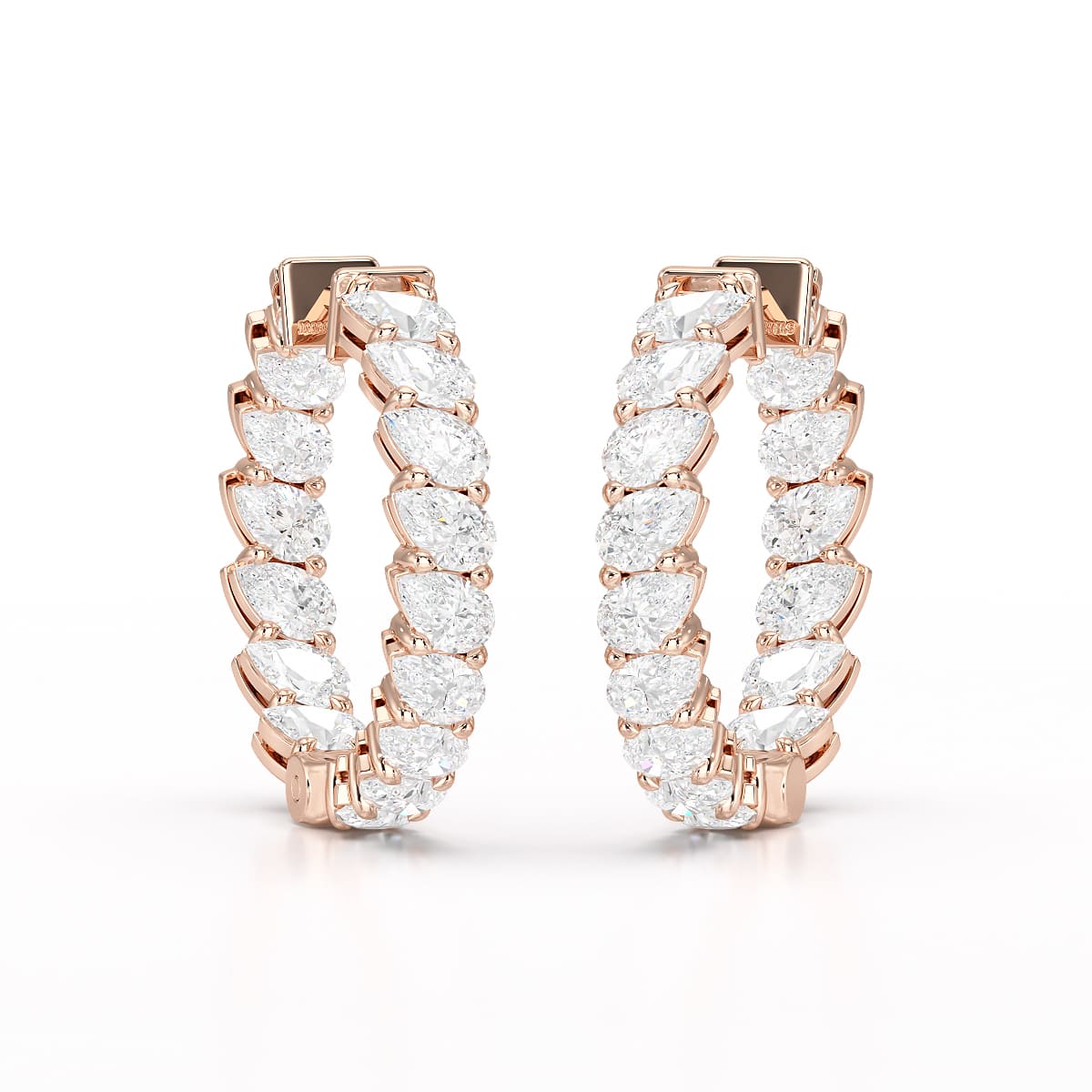 Pear Cut Lab Diamond Hoop Earrings