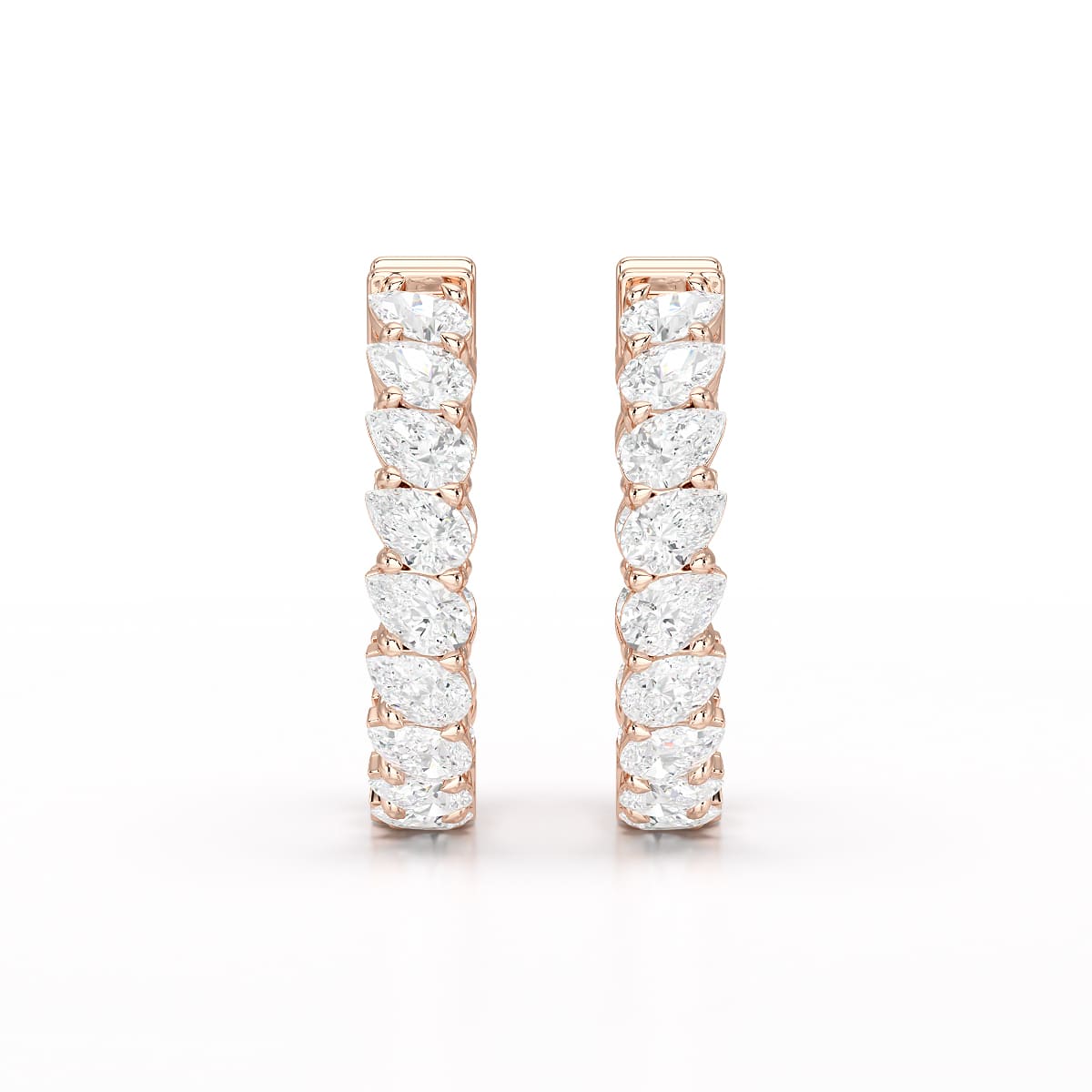 Pear Cut Lab Diamond Hoop Earrings