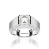 3 CT Asscher Cut Lab Diamond Men's Ring