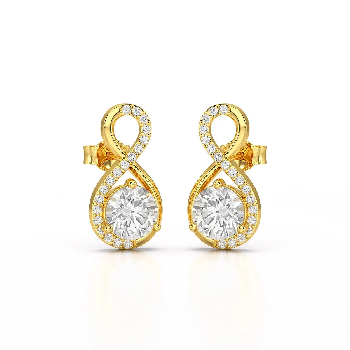 2.2 CT Lab Diamond Round Cut Earrings Jama Jewels
